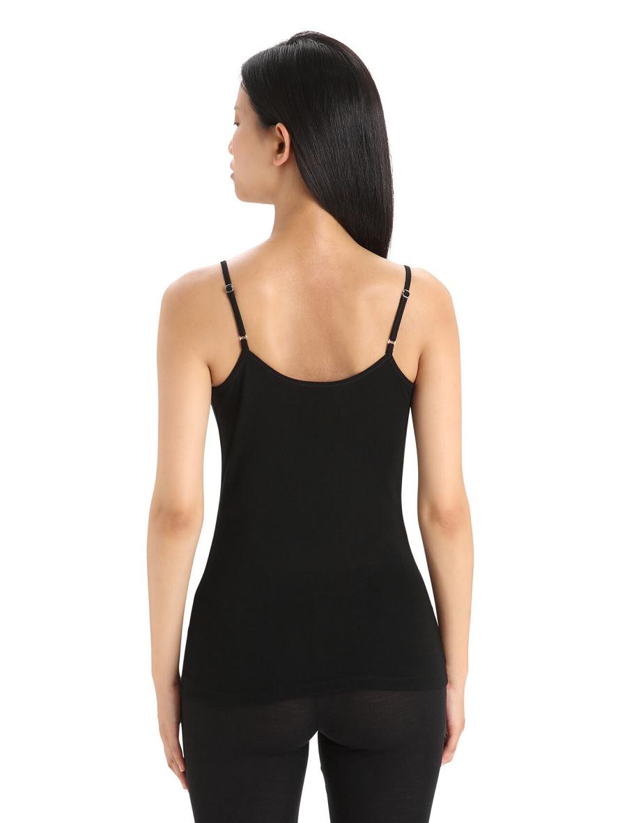 Sous Vêtement Icebreaker Merino 175 Everyday Cami Thermal Singlet Femme Noir | FR 1693DFMN